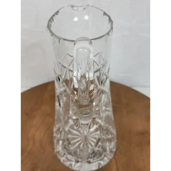 Vintage Antique American Brilliant Crystal Clear Cut Glass Pitcher 9.5" - Picture 10 of 10